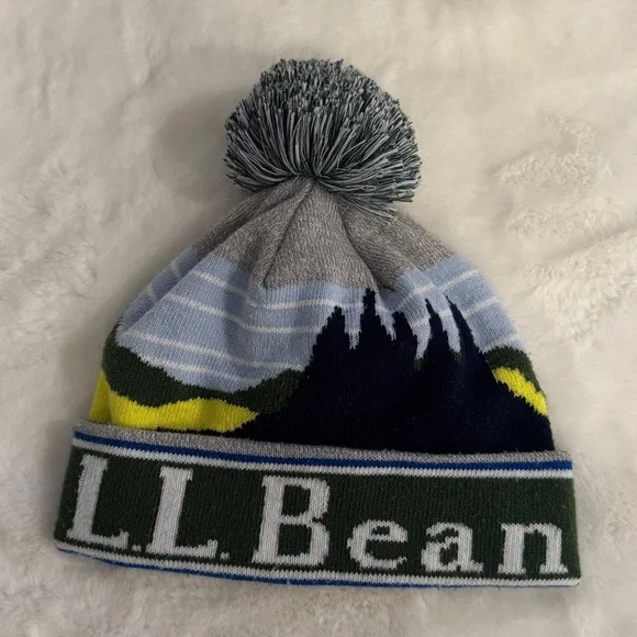 L.L.Bean Katahdin Pom Graphic Hat, Retro Mountain Graphic - Picture 2 of 8
